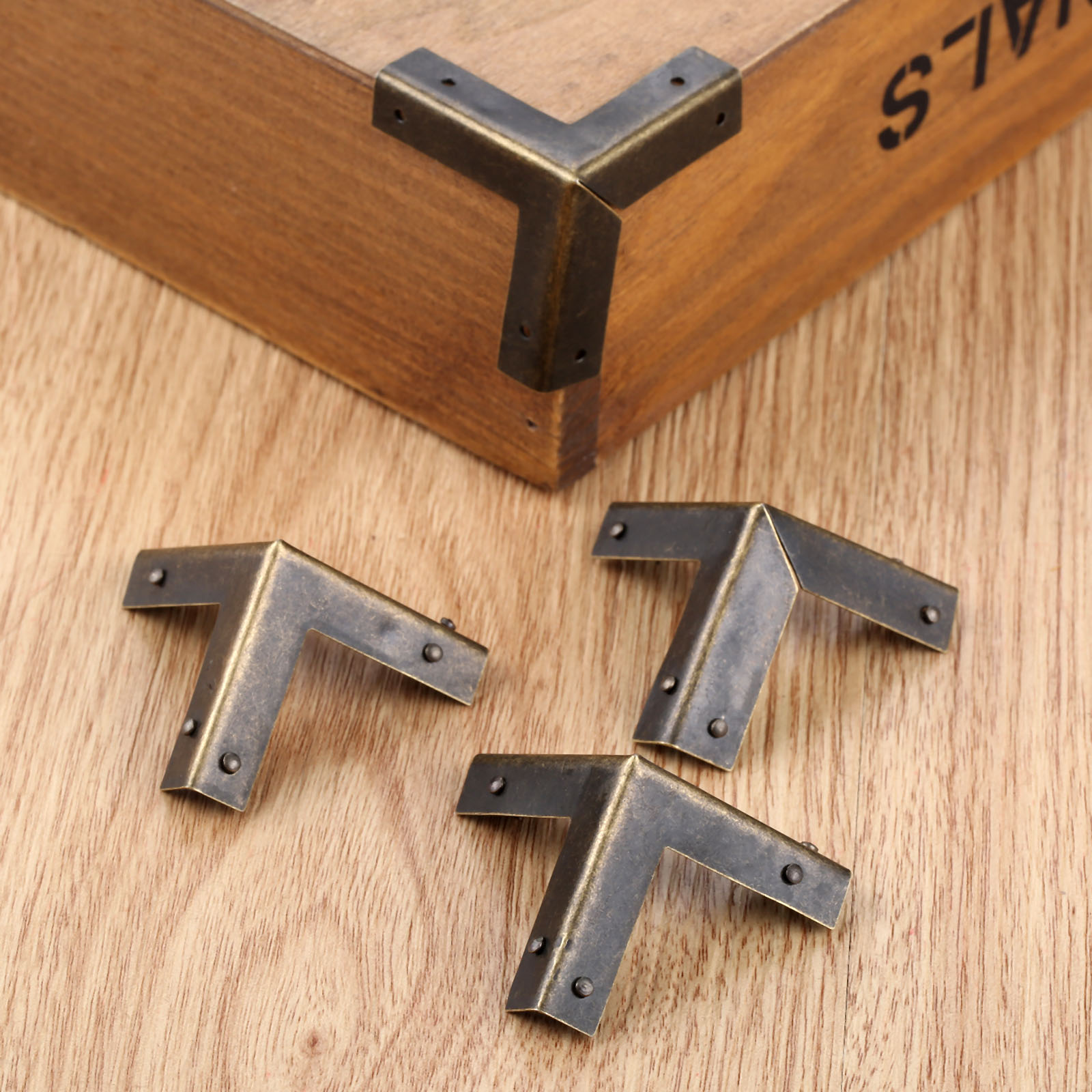 Furniture Hardware Wood - DRELD 4Pcs Antique Bronze Corner Protectors