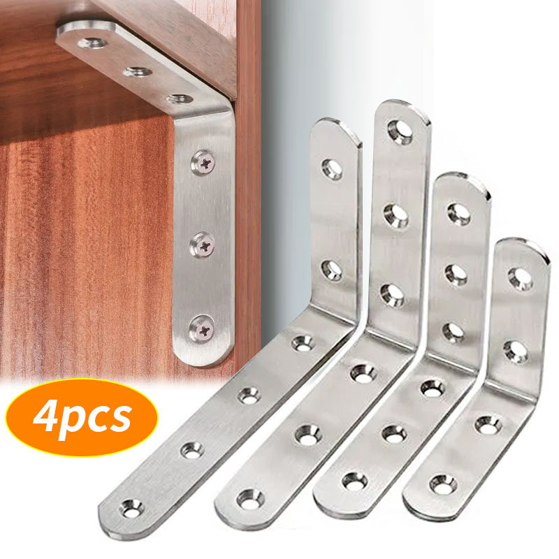 Used Furniture Hardware - 4pcs Right Angle Brackets, L-Shaped Corner