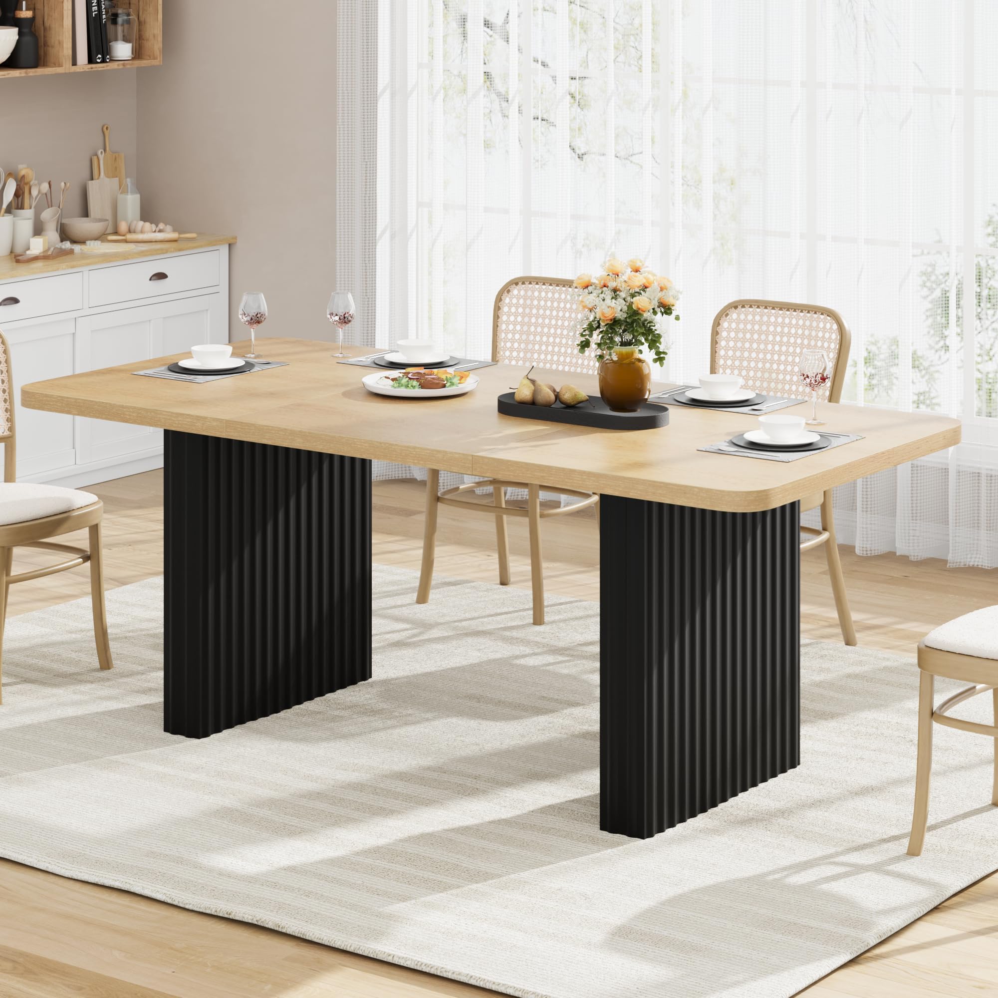 Furniture Hardware Feet - 71 Inch Industrial Dining Table For