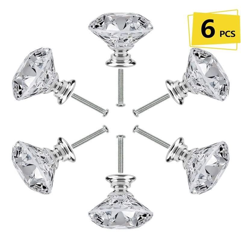 Furniture Hardware Feet - 6Pcs Cabinet Knob with Screws 30mm