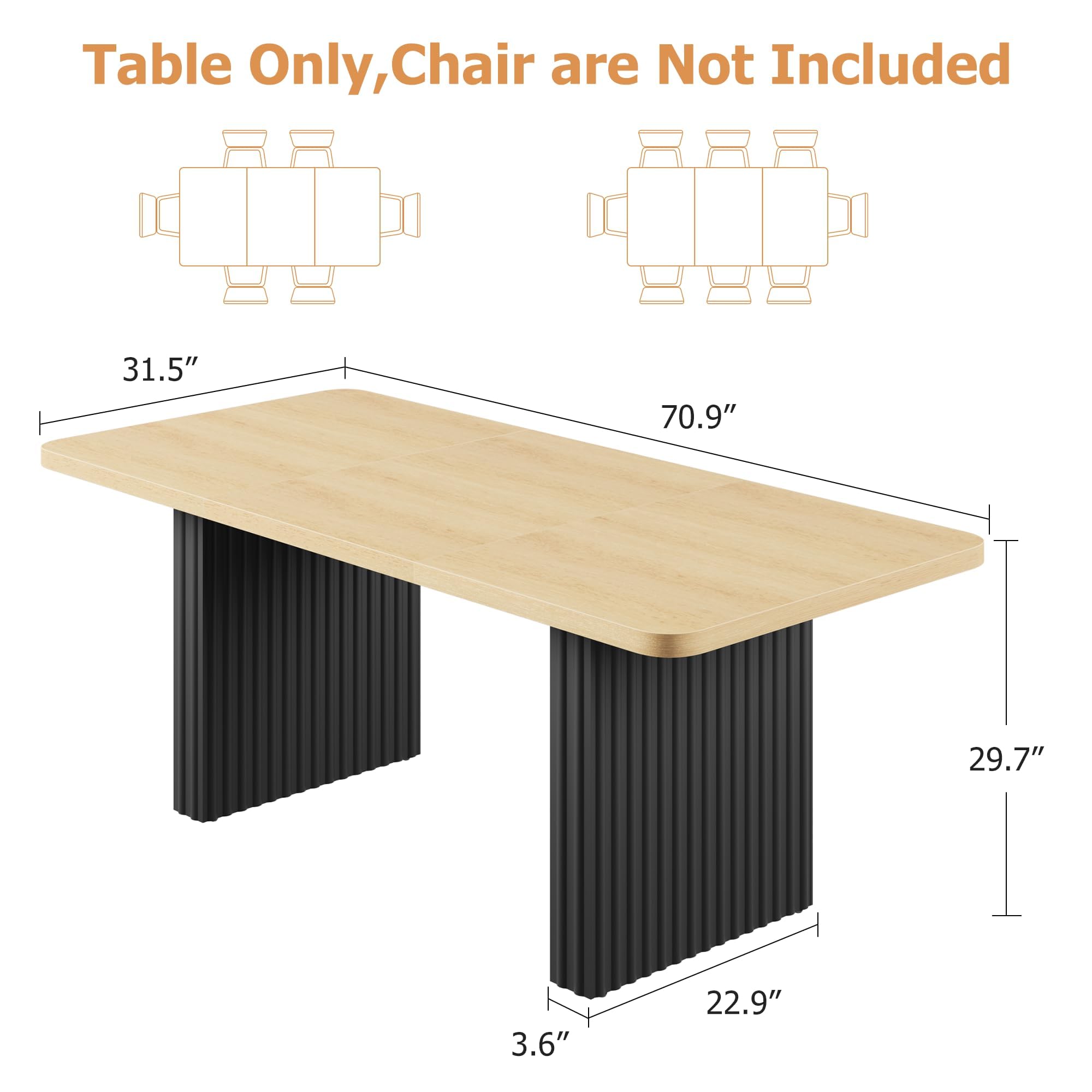 71 Inch Industrial Dining Tabl - Furniture Hardware Feet ulasan dan harga
