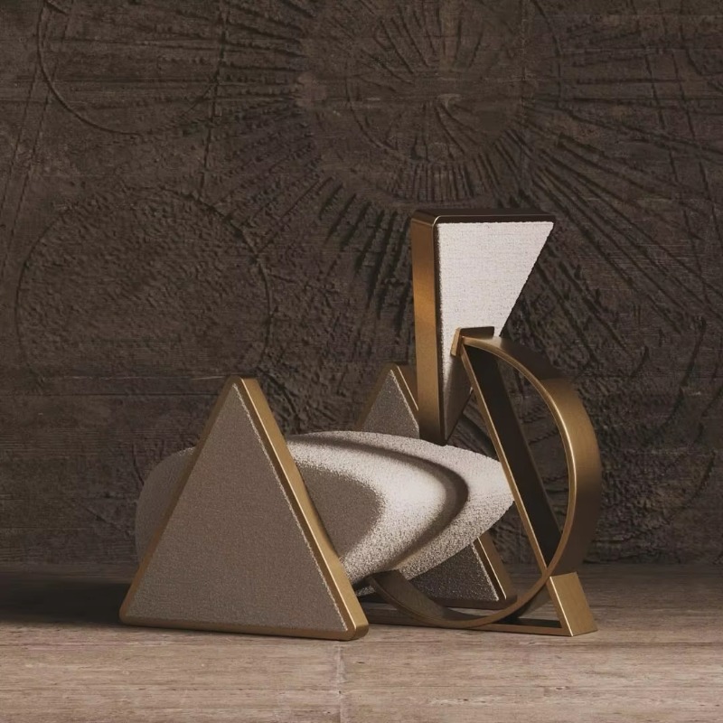 Modern metal triangular lounge - Used Furniture Hardware ulasan dan harga